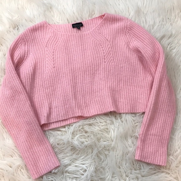 Topshop Baby Pink Cropped Knit Sweater - Picture 3 of 4